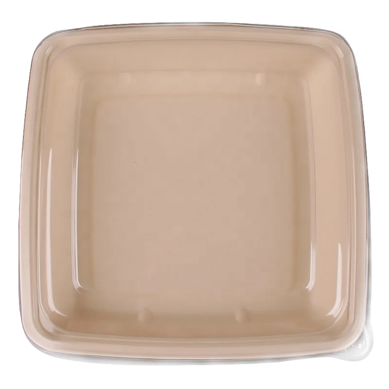 

Sugarcane pulp Square Paper Trays Bagasse Lunch Box Take-Out Food Container with lid, Yellow,white