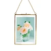 Open close design glass photo frame 3.5x3.5 glass mirror photo frame