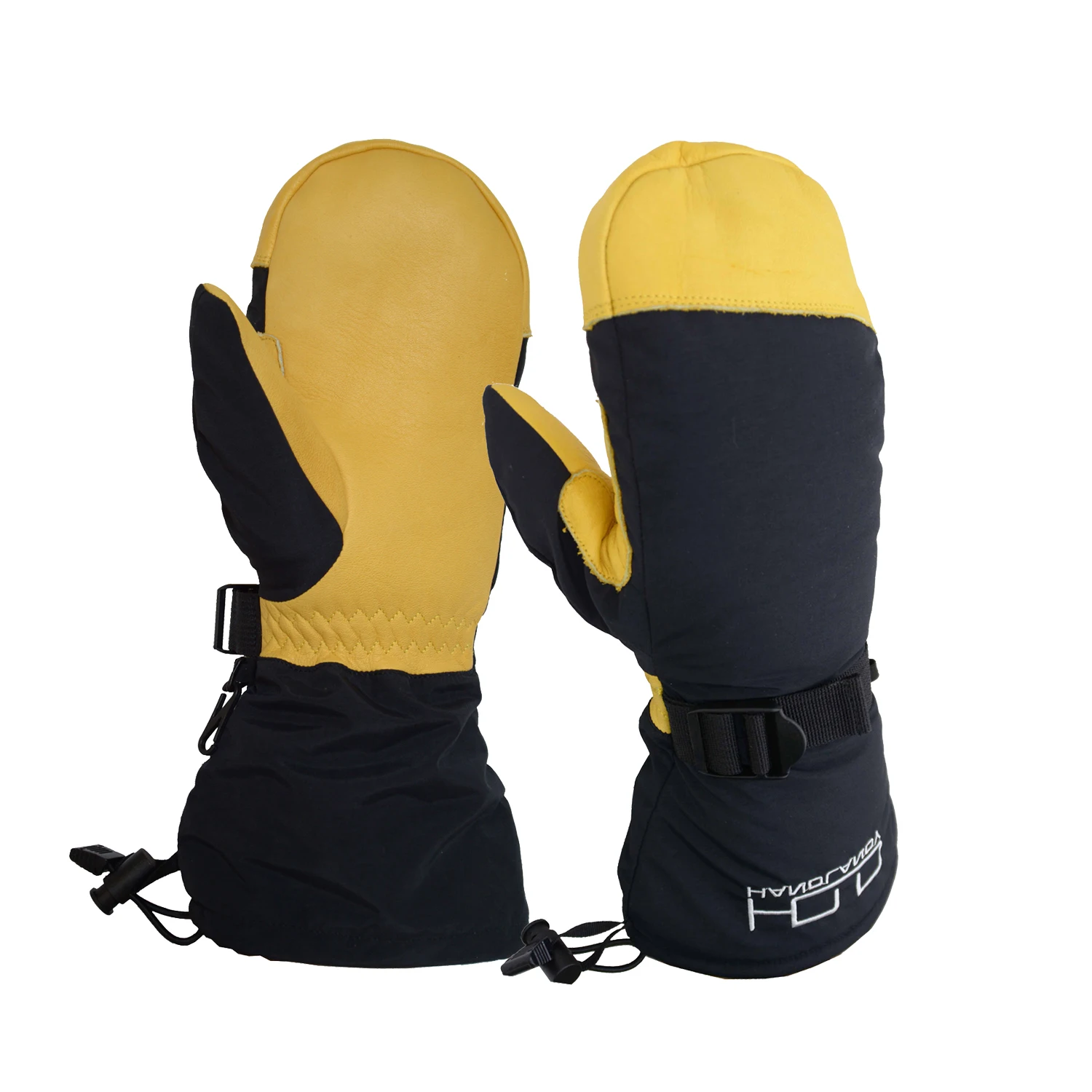 

PRI Winter Cold Proof Warm warm Cowhide Leather insulate Outdoor Windproof Thermal Ski Mittens Gloves, Yellow
