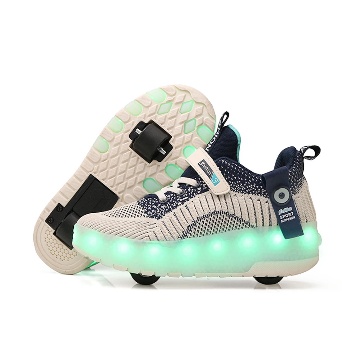 

new style led flash knitting kid two wheels skate roller shoes inline, The shoe colors can be customized