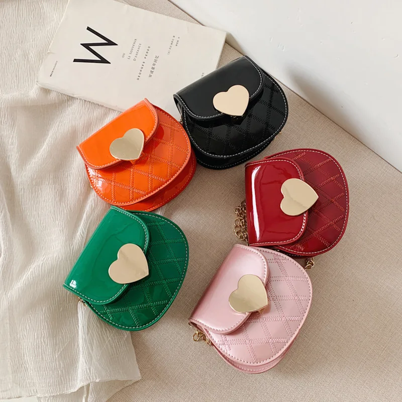 

2020 Women fashion bags cute purse cross bags Little heart bags for kids, Orange/pink/black/red/green