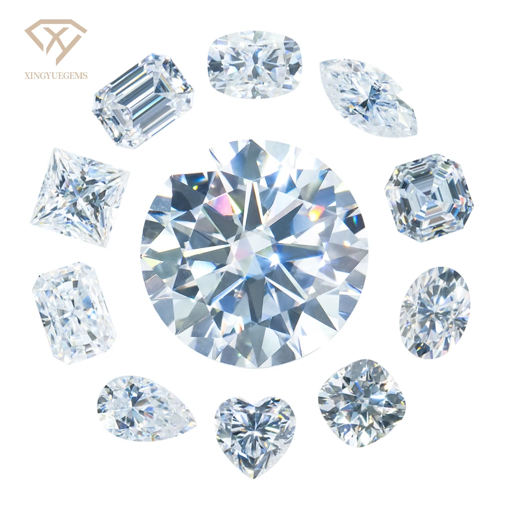 

wholesale gemstone gra certificate 3ex emerald round heart cut pass diamond tester flawless d color vvs loose stone moissanite