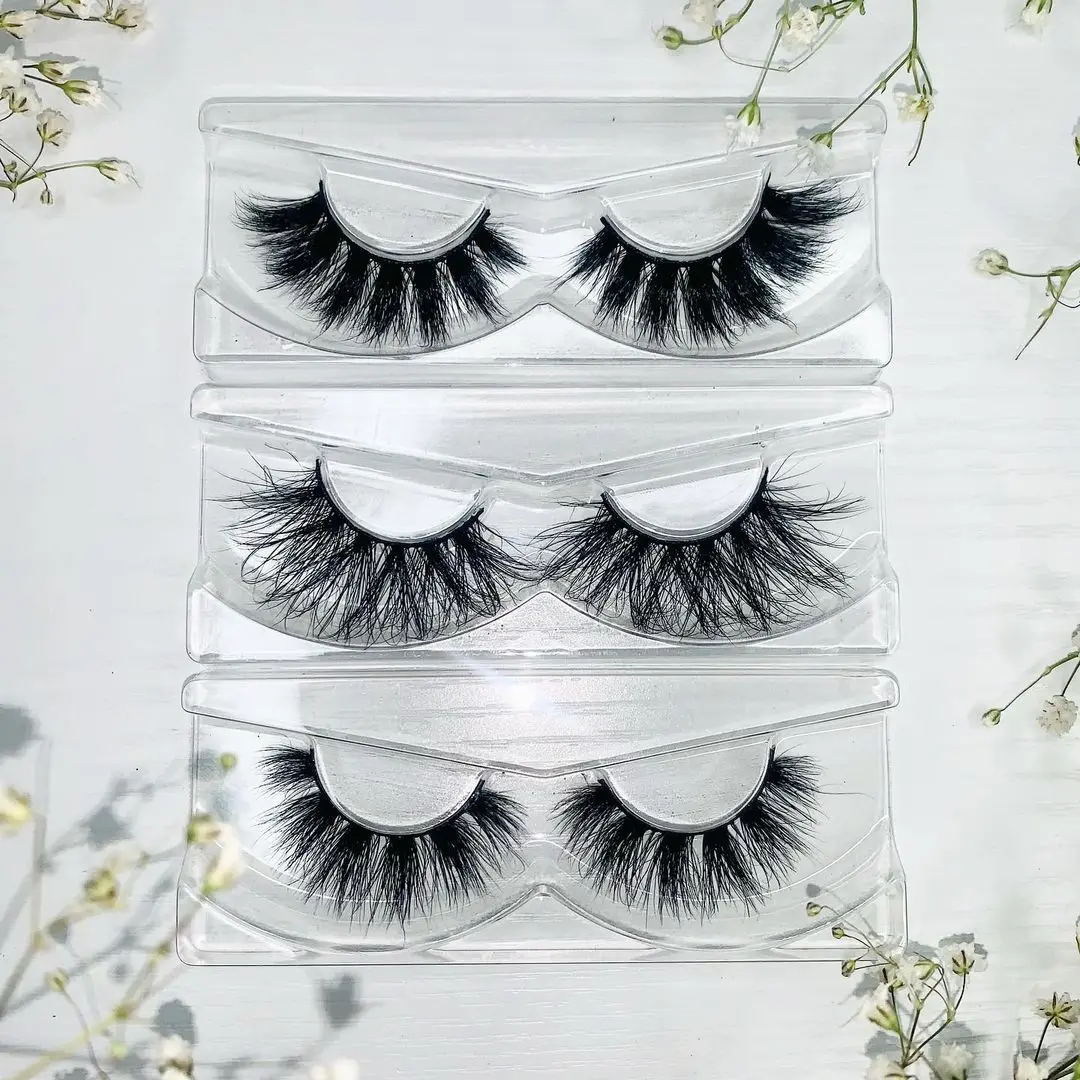 

Best Selling wispy real mink lashes Vendor Natural Black eyelash supplies custom logo eyelash packaging