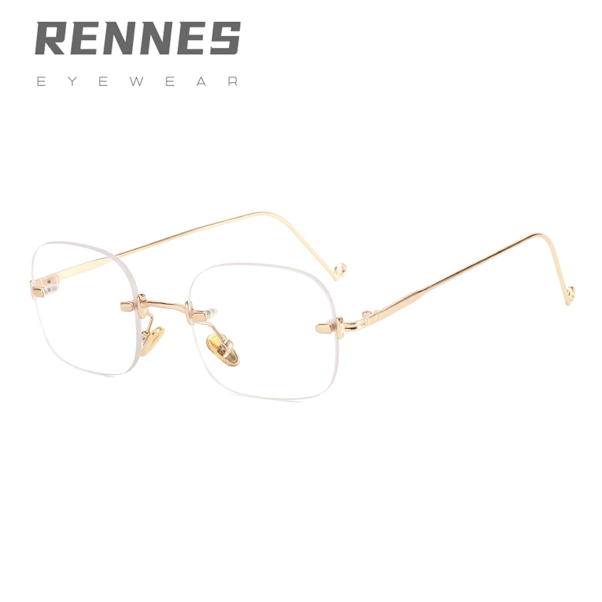 

Rennes New Korean style frameless glasses slimming glasses frame Jennie same frameless anti-blue ray glasses can match myopia