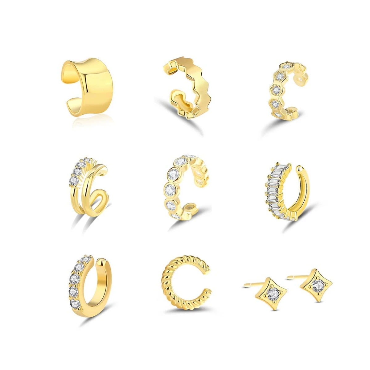 925 Silver Cuff Earrings Jewelry for Women 925 Sterling Silver Simple Versatile Ear Cuff Clip on Earrings Non Piercing Jewelry