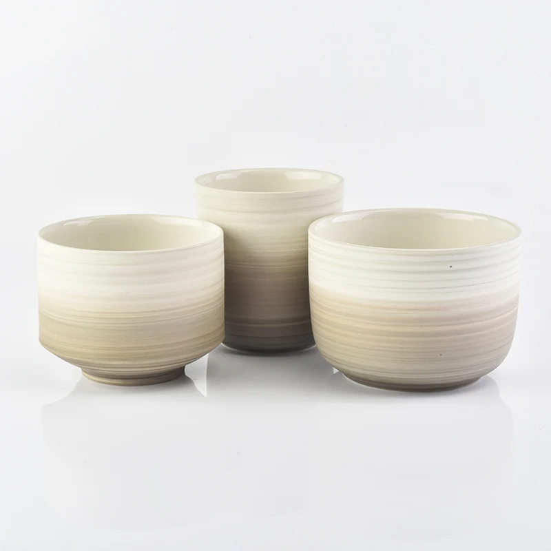 Matte blown glazed ceramic candle jars