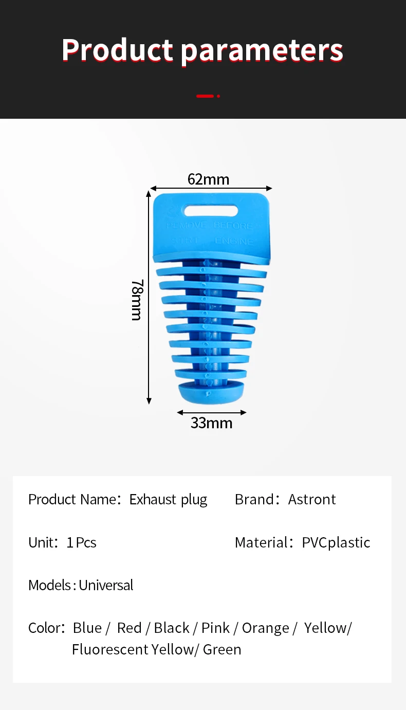 Motorcycle Modification Parts Pvc Big Exhaust Plug Offroad Accessories