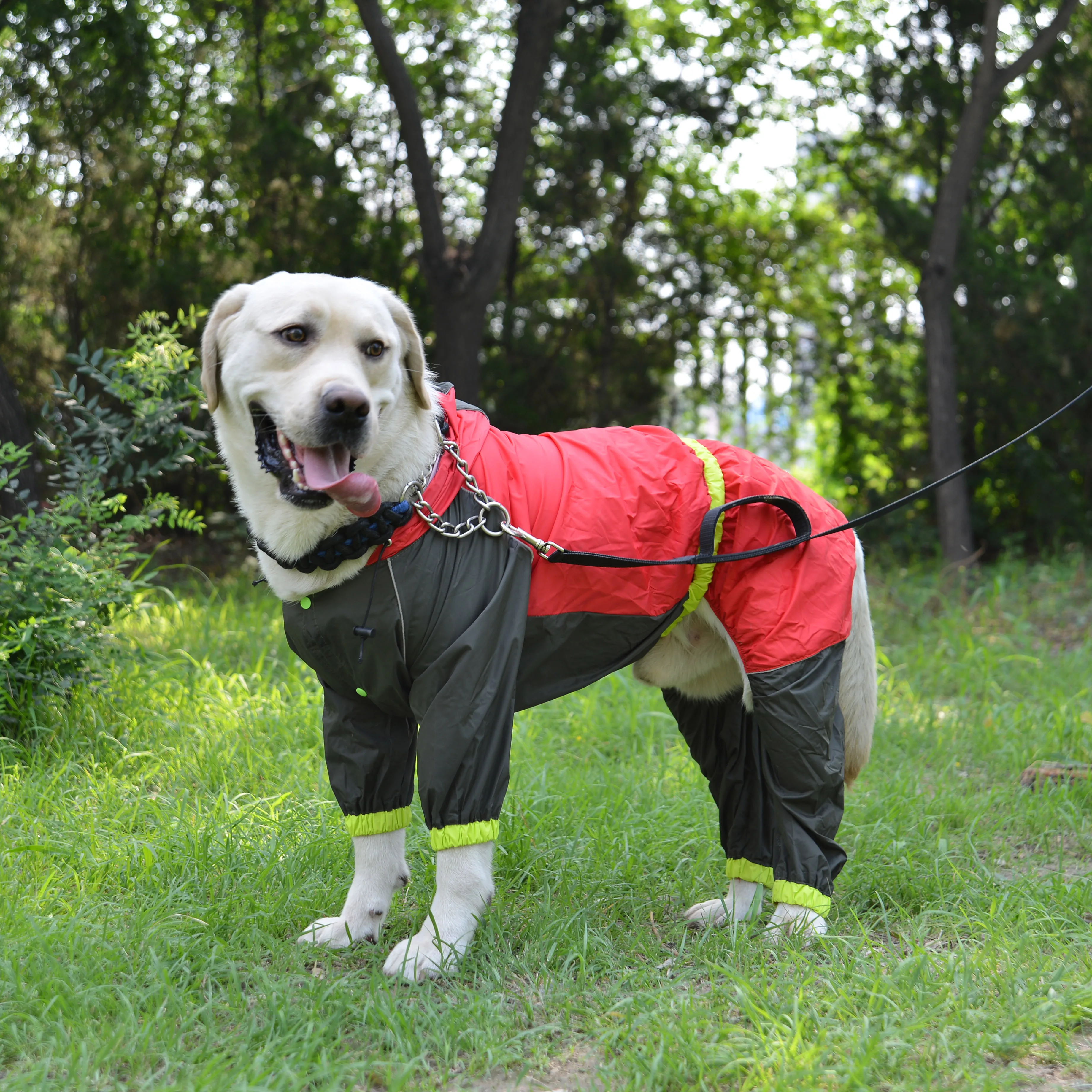 

Lovoyager Summer Fluorescence Color Waterproof Fashion Dog Raincoat Pet Clothes dog Rain coat, Yellow/pink/green/red