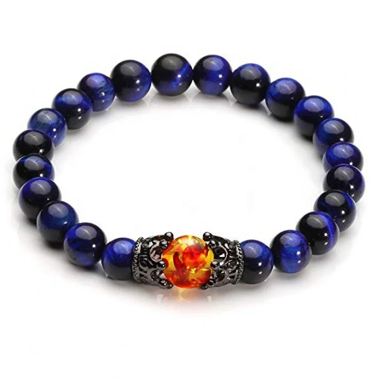 

Luxury Natural Onyx Tiger Eye Stone Bracelet Gemstone Jewelry for Men and Women