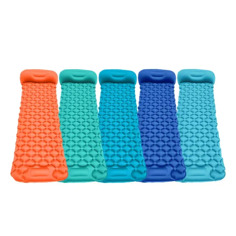 

Inventory built-in pump TPU coating Lightweight Camping equipment Air Mattress Sleeping Pad, Orange,blue,green,dark green,customized