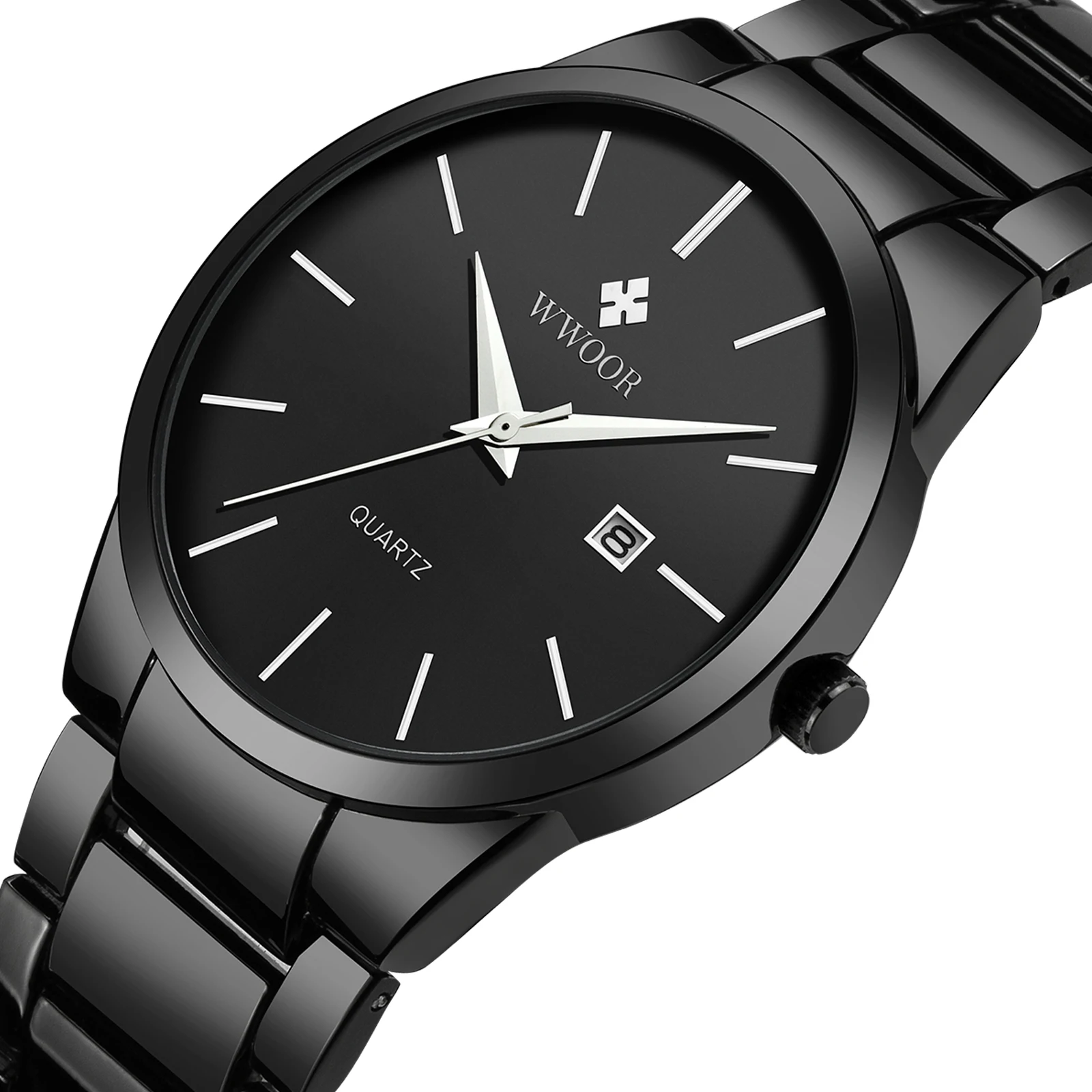 

WWOOR 8875 Brand Watches Male Clock Sport Military Stainless Steel Business Watches Men Wrist