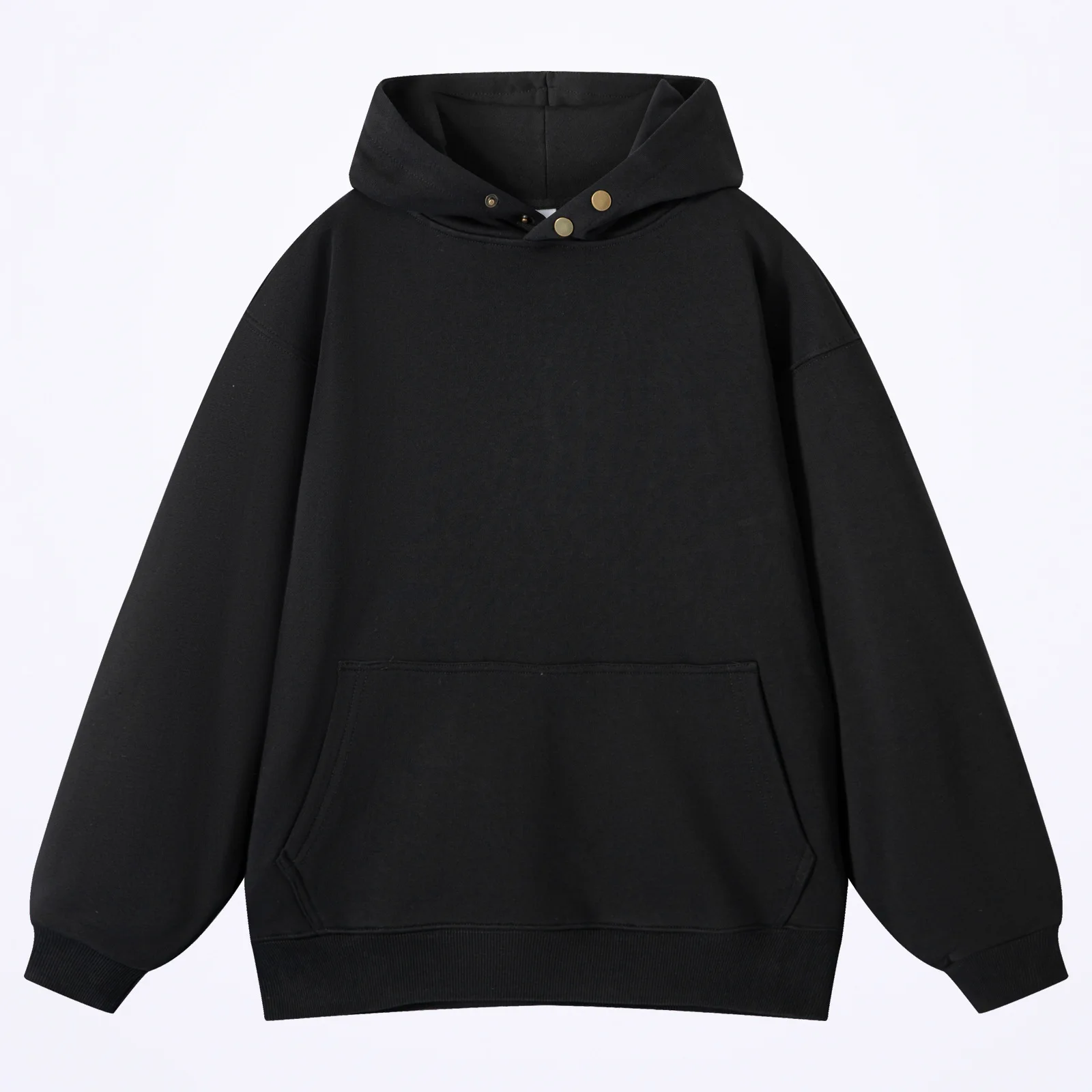 2024 Autumn Winer New Arrival Custom Hoodies Cotton 420 Gsm Neck Button Design Hoodie Quality Heavyweight 420gsm Hoodie