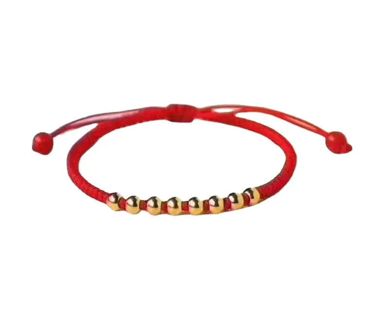 

Sand Gold 999 Gold Peas Perfect Ten Beautiful Transfer Beads Bracelet Transfer Beads Gold Beads Natal Year Weaving Red Rope