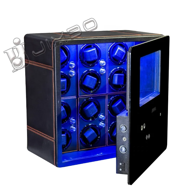 

Luxury Watch winder safe box for 6 ,9,12 automatic watches motor with digital fingerprint Key lock