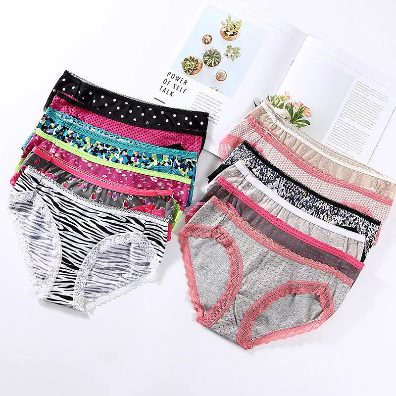 

2021 hot sale adult ladies underwear lace floral lace low waist briefs average size random style wholesale