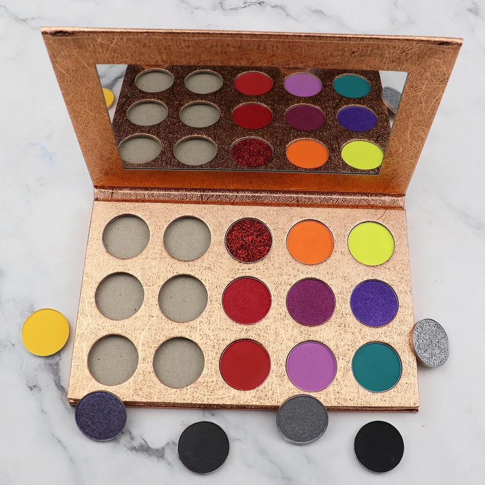 

Eyeshadow Makeup custom gold Eyeshadow palette no logo private label, 15 colors