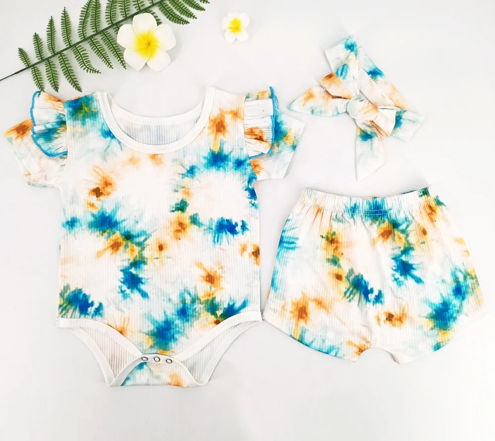

Fabric Romper Baby Boy's&girls' Rompers Set Factory Price Digital Printing Tie-dye High Quality Spandex Custom Welcomed!! Unisex, Customized color