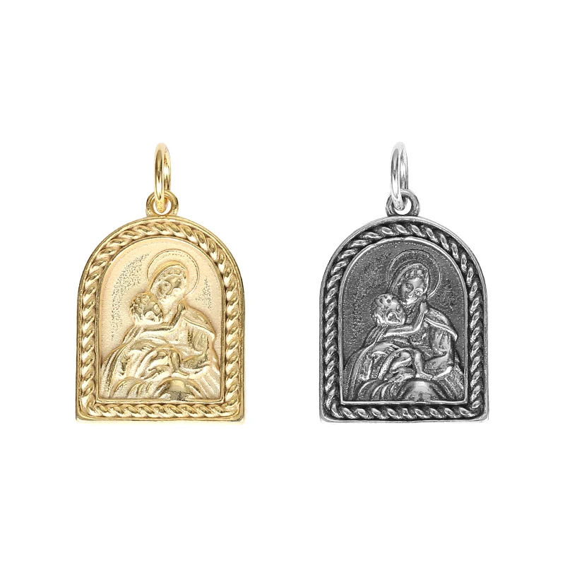 

Religious Belief Jewelry 925 sterling silver Gold Rhodium plated Catholic Christian Virgin Mary pendant