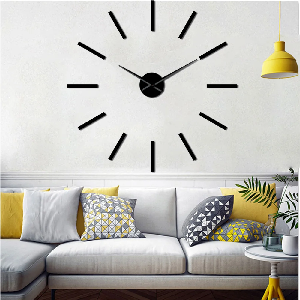 

Punch-free Nordic simple acrylic creative Super large round silent clock sticker DIY wall clock