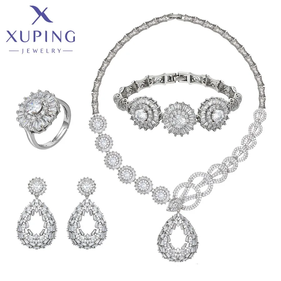 

BFB set-502 Xuping jewelry Elegant exquisite luxury platinum plated diamond set jewelry set holiday gift ladies set