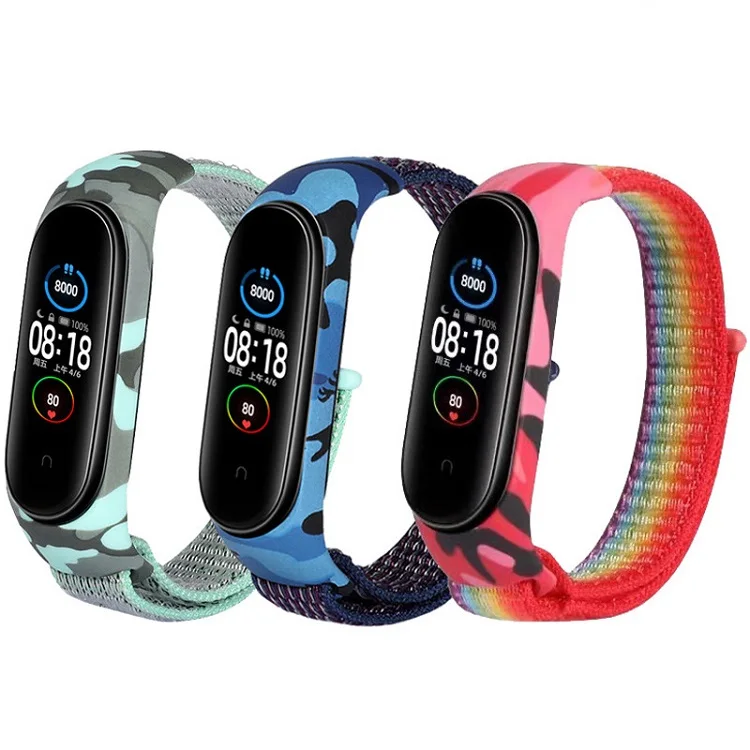 

Nylon Camouflage Wrist Strap for Xiaomi Mi Band 5 4 3 Smart Bracelet Fashion Sport Watch Straps For Xiaomi Mi band 4, 11 colors