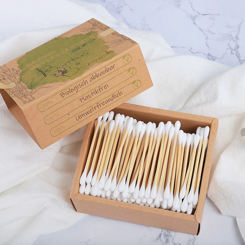 High Quality Eco Friendly Bamboo Cotton Ear Swab Bamboo Cotton Buds