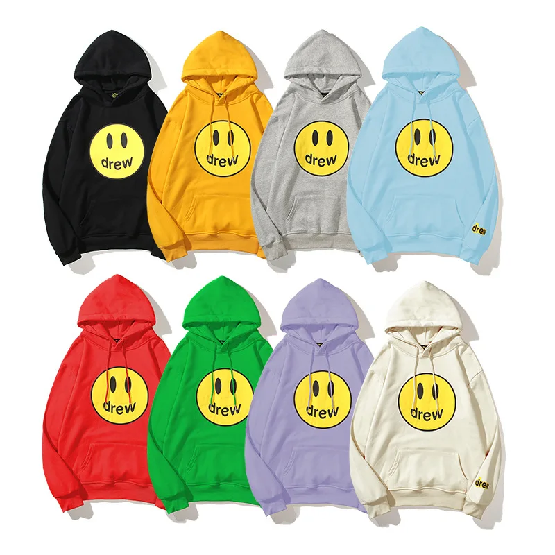 

Justin Bieber Drew House Smile Face New Arrivals Fashion Design Rock Cotton Custom Men Unisex Hoodies, Customized colors