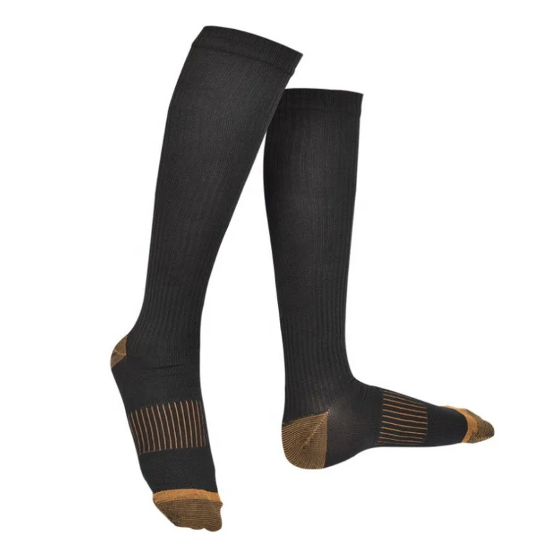

Custom Logo Non Slip Knee High Sports Copper 2030mmHg Compression Socks