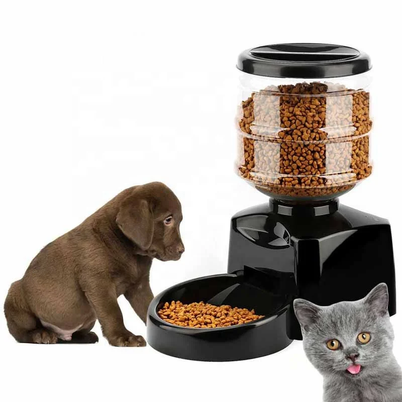 

Hefei SY China Factory Direct Sale Multifunction auto dog cat feeder smart automatic pet feeder, Black