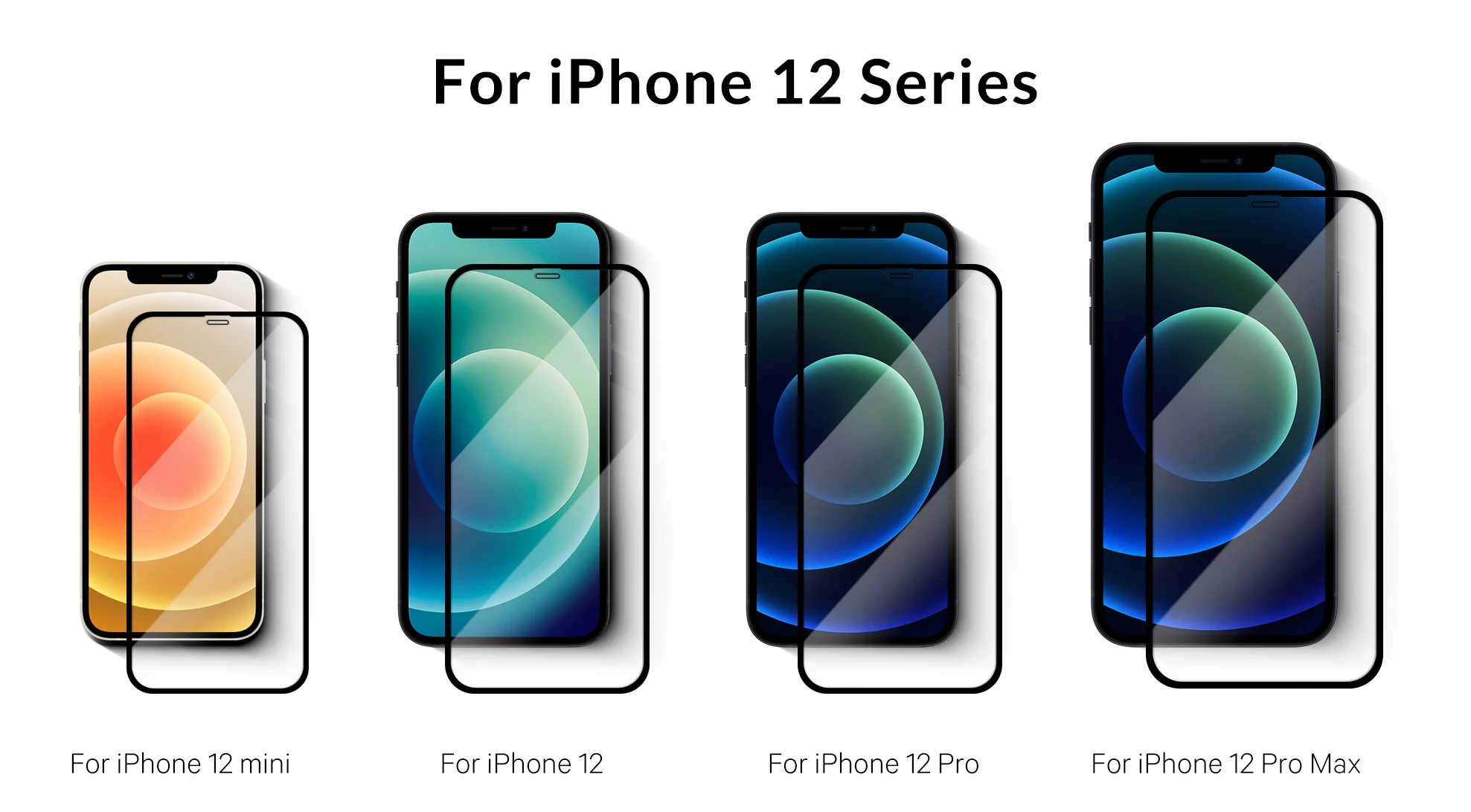 9H Full Cover Anti-Shock Silk Print Tempered Glass Film Matte Screen Protector For Iphone 12 Mini Series