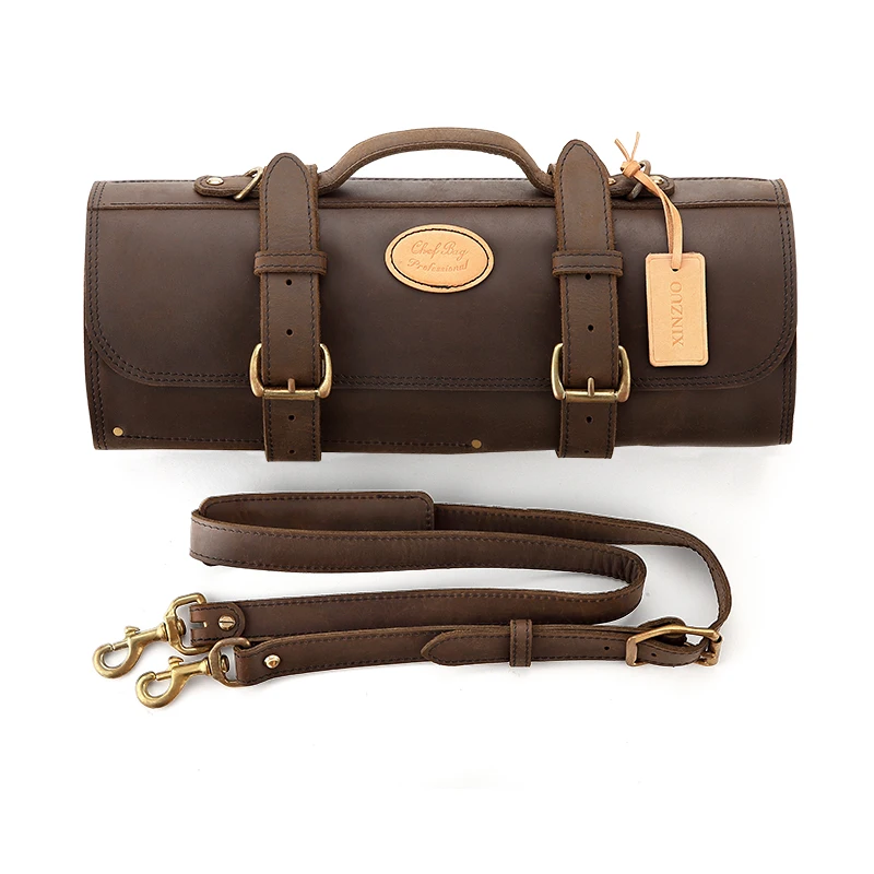 

Featured High-quality Foldable Storage Chef Bag Storage Kitchen Knife Stocked with High Class Full-grain Leather