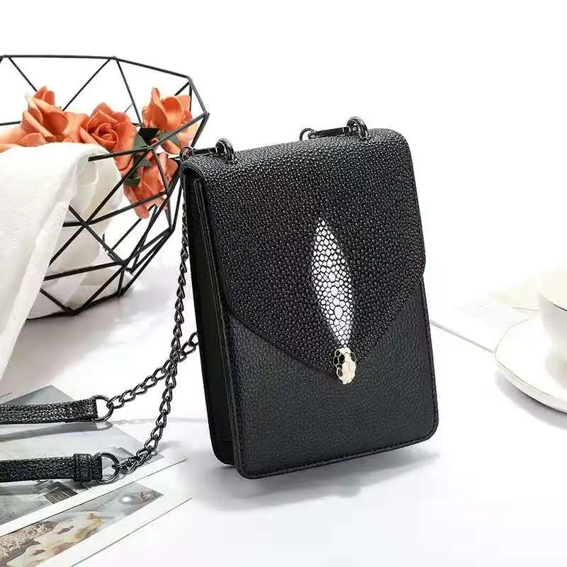 

Waterproof Handbags Lady Shoulder Bag Women Cross Body Bag 2021 New Fashion Accept Customized Stingray Skin Leather Logo Unisex, Customized color