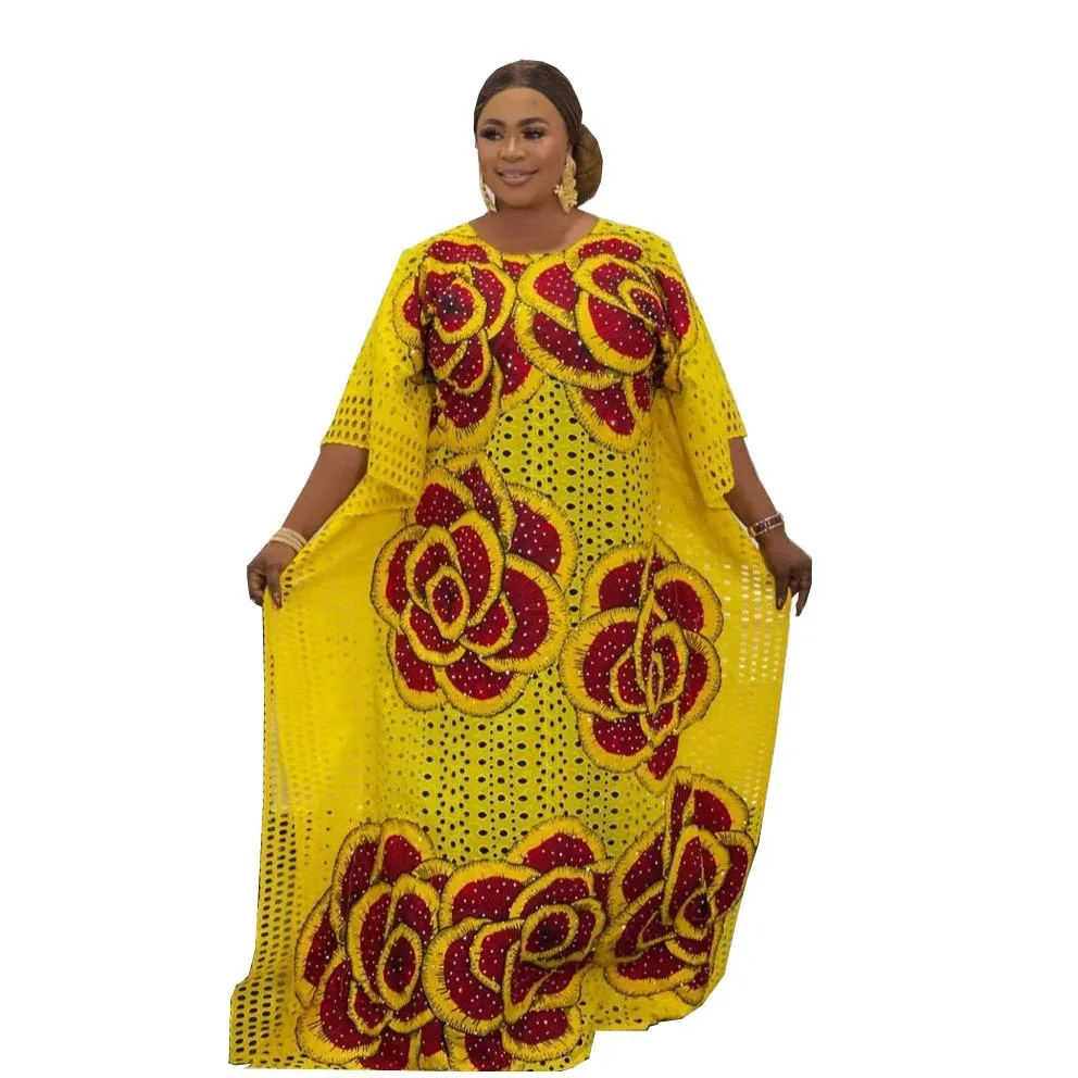 

B1204ME82 Plus Size Floral Lace Dress And Lining Women 2 Pieces Casual Sets