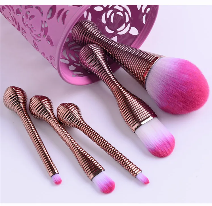 

2020 New Lollipop cosmetic brush 5pcs blue/purple foundation eyeshadow brush Professional customized makeup brush set