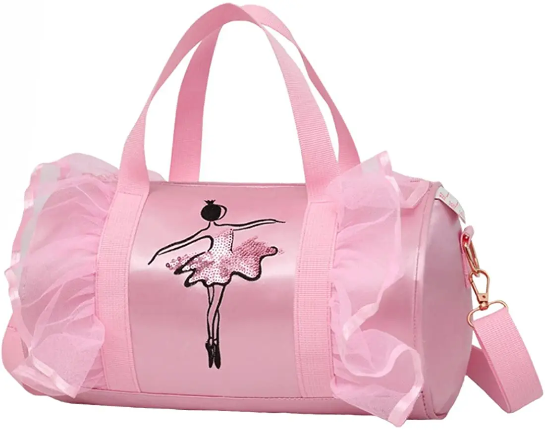 

Custom Pink Dance Duffel Bag Large Travel Gym Ballet Dance Costume Bag For Girl