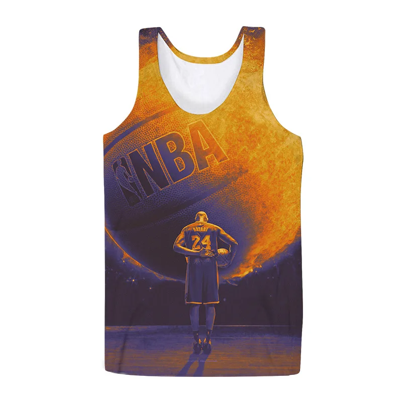 

3D digital print vest with the pattern design of NBA lakers superstar kobe Bryant and it's can be customized