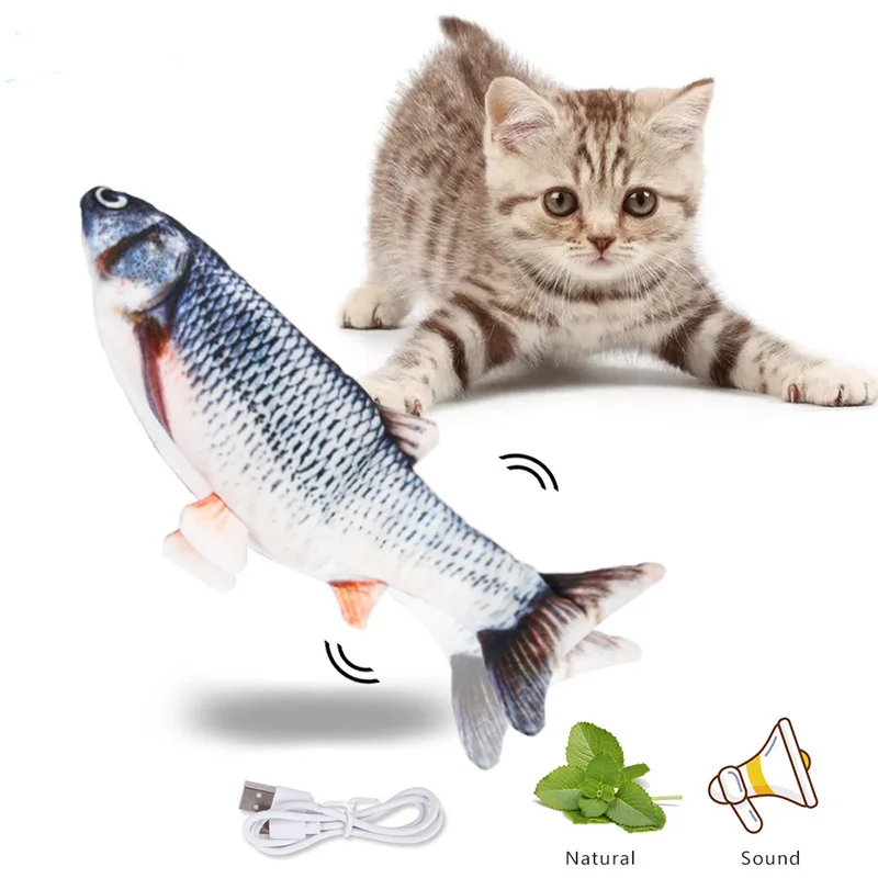 

Cat Toys 30cm Electronic Toys Fish nip Toy USB Charging 3D Simulation Fish For Cat, Picture showed