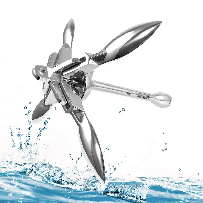 

2023 Marine Hardware Boat Grapnel Anchor Stainless Steel Silver High Mirror Polish 1 Pcs Little Dolphin < 1000kg 0.7kg-12kg