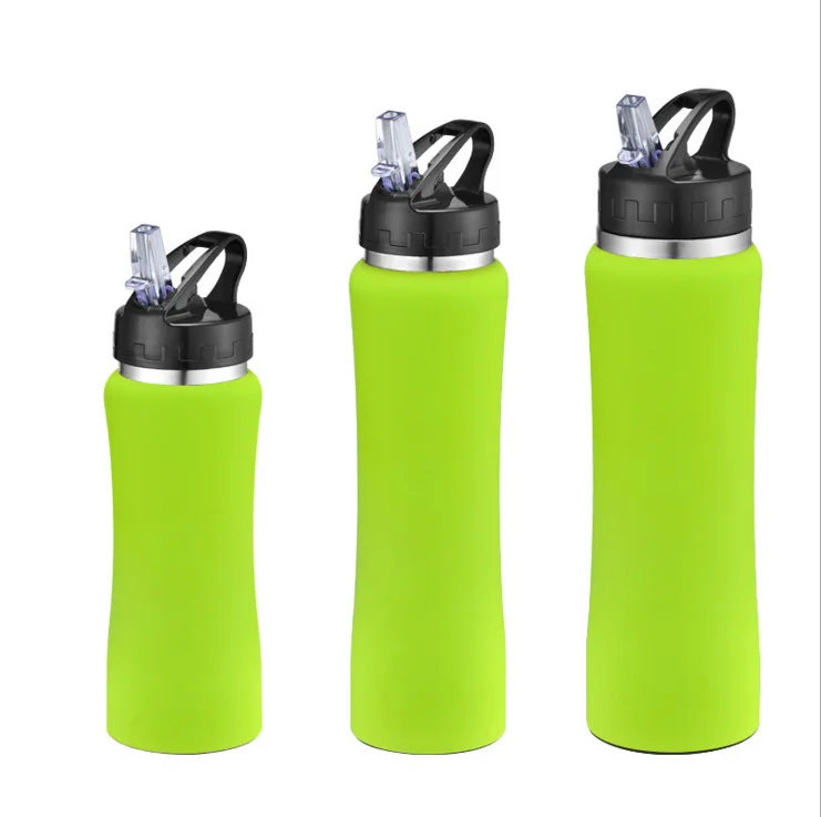 

Double wall accept customer logo stainless steel water bottle with straw