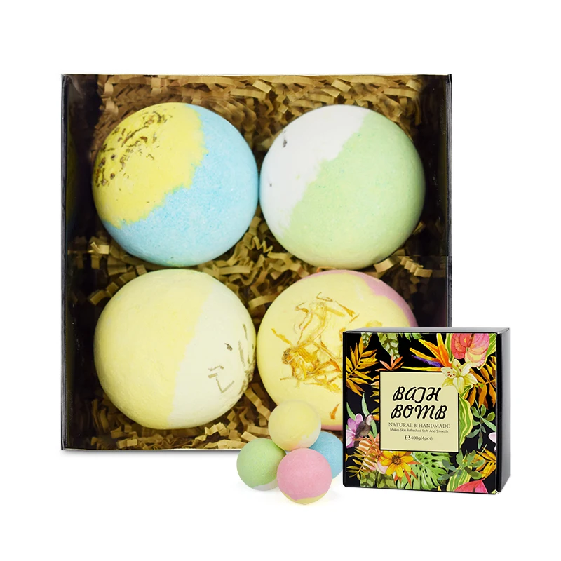 

Private Label Rainbow Natural Organic Bath Bombs Gift Set For Bubble Bath Spa, Different colors