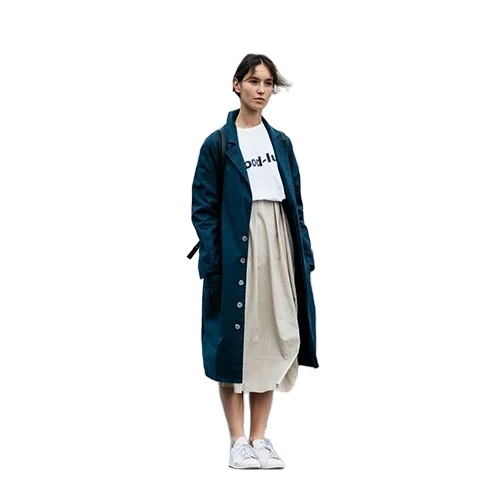 
Latest design fashion elegant simple classical single breasted cardigan loose fit oversized women Casual winter long trench coat 