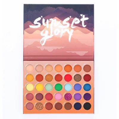 

35 color blue purple green red eye shadow palette private label shimmer eye shadow