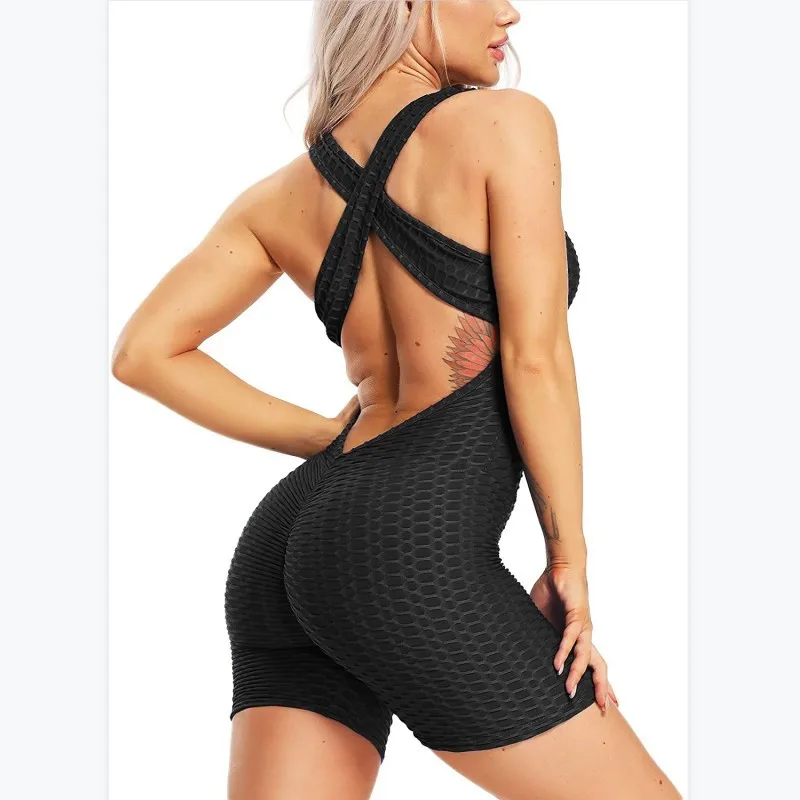 

Women clothing 2021 summer Fashion Rompers Yoga pants Jumpsuit Bodycon Trendy Mesh Women Jumpsuits High waist and buttock, Picture shows