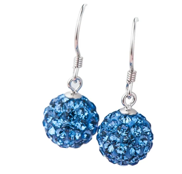 

European and American fashion round earring color crystal jewelry women rhinestone stud crystal earrings, As pics