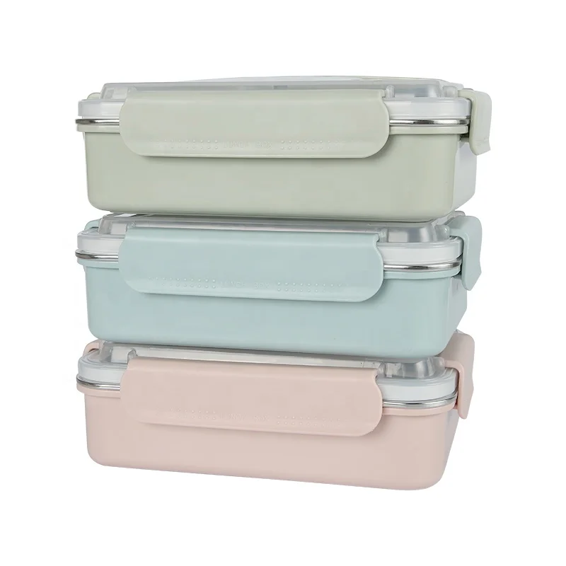 Eco friendly stainless steel food containers food camping picnic can be heated plastic tiffin box stainless steel lunch box