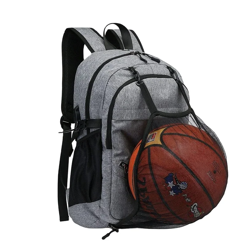 

Men's USB Basketball Backpack Sports Fitness Bag Multifunctional Large Capacity Business Backpack Removable Net Pocket, Black khaki etc.