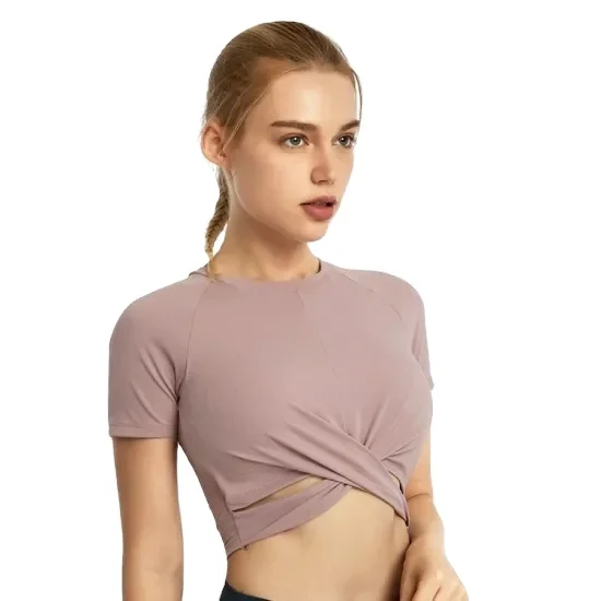 

Summer fashion stretch sexy sports performance lightweight T-shirt