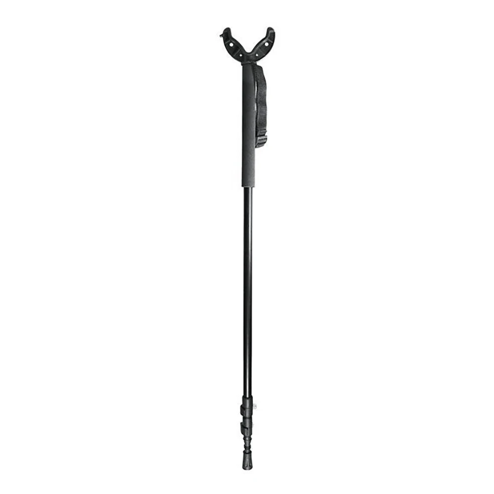 

Detachable Lightweight Wide Adjustment Range Aluminum Telescopic Hunting Stick v Shaped Rotating Yoke Shooting Stick Monopod, Black