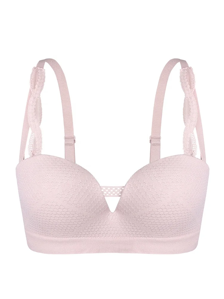 
Japanese new products sexy gathered no steel ring lace thin bra women 