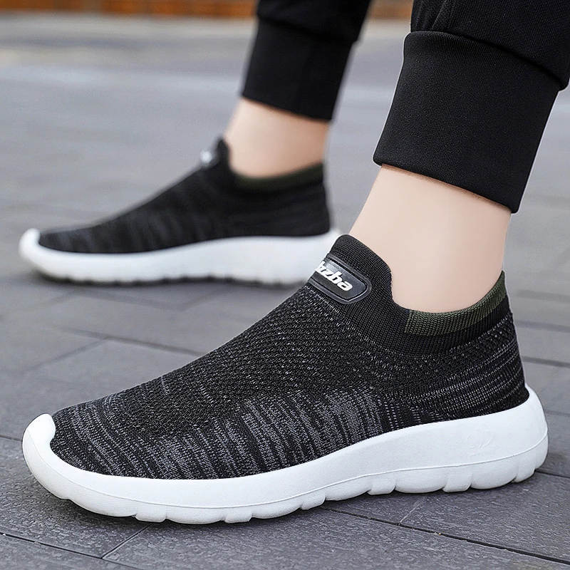 

GY02 walking Knit Upper light weight PU sole men shoes men Sneakers sneaker bedroom shkes Walking Style Shoes